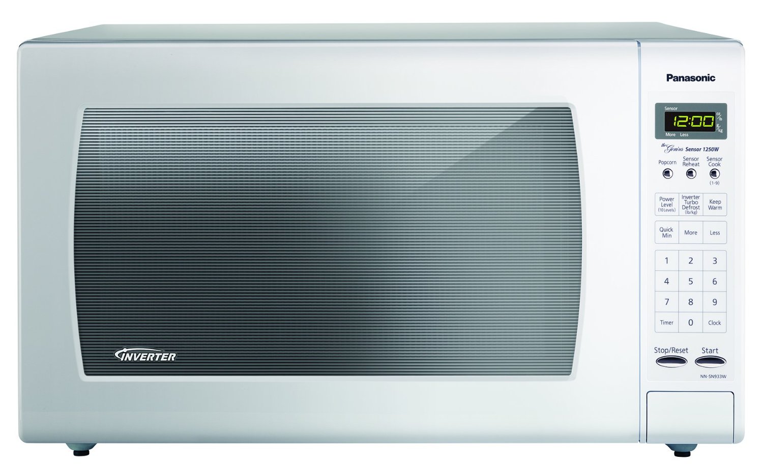 Panasonic NN-SN933W White 1250W 2.2 Cu. Ft. Countertop Microwave Oven with Inverter Technology