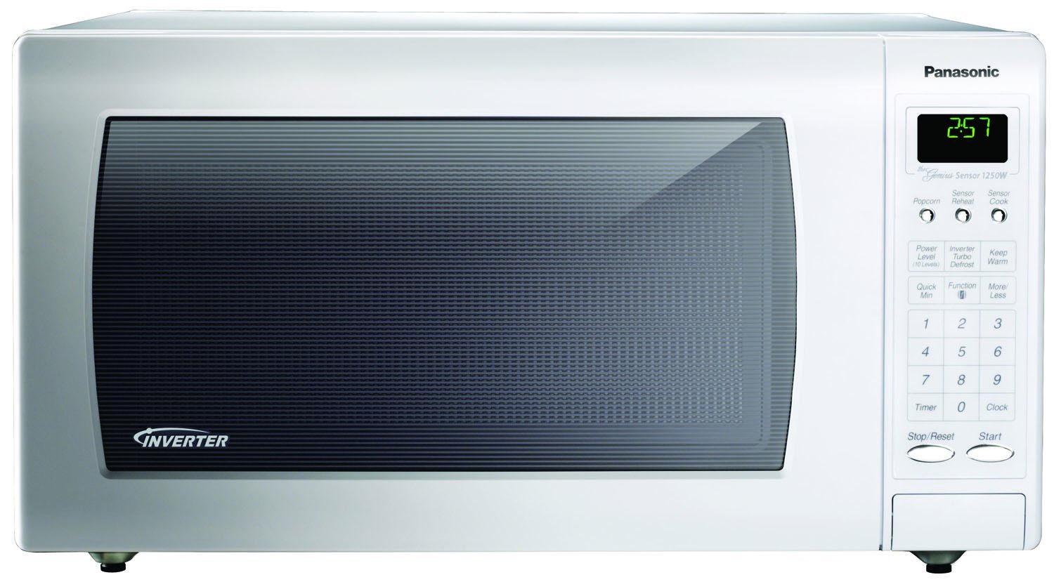 Panasonic NN-H765WF White 1250W 1.6 Cu. Ft. Countertop Microwave with Inverter Technolo