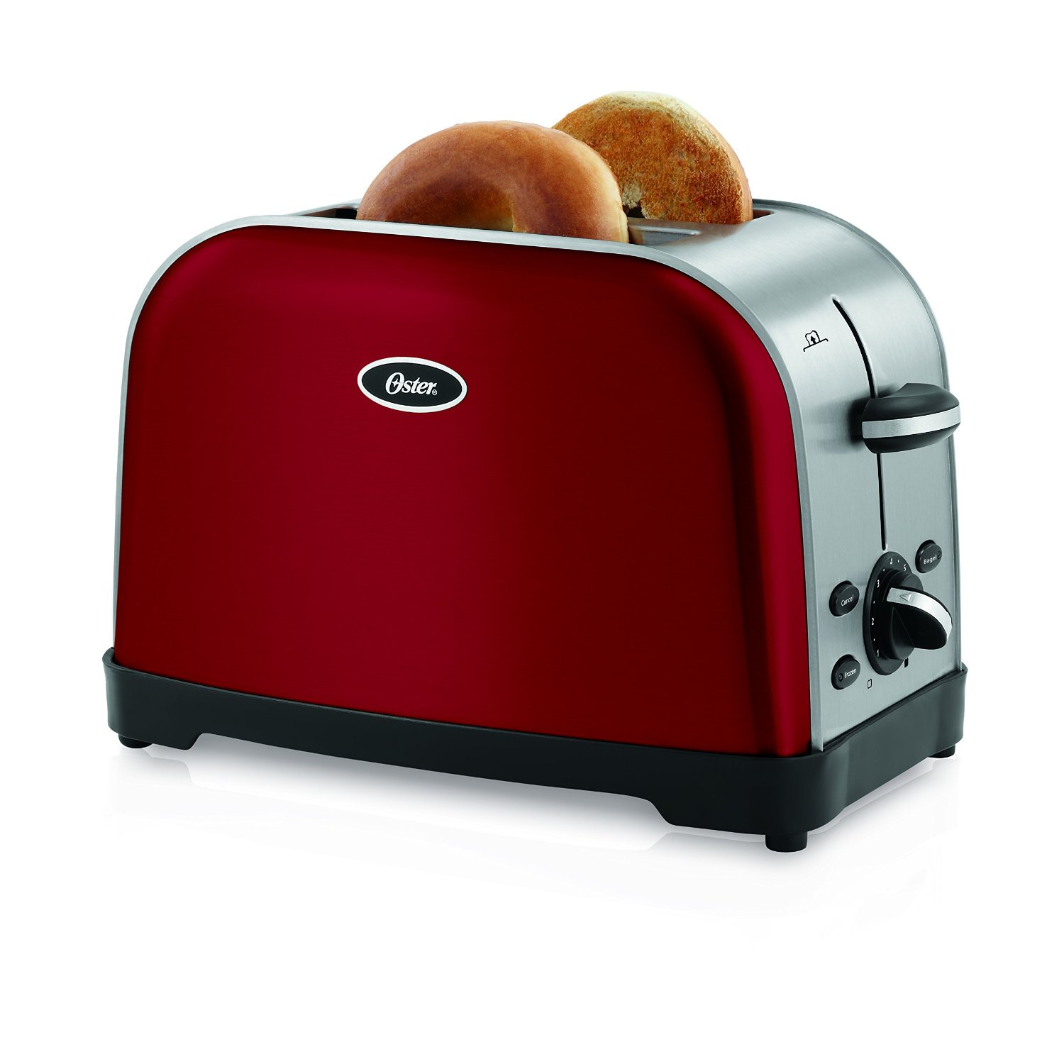 Oster TSSTTRWF2R Brushed 2-Slice Toaster, Red