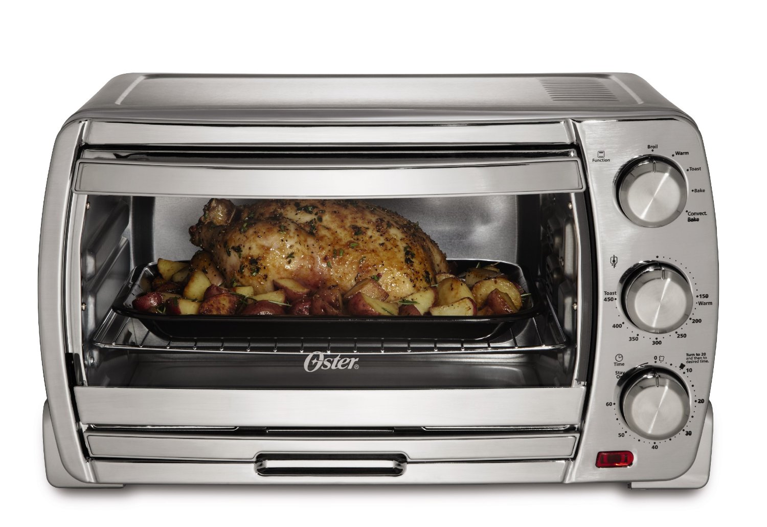 Oster TSSTTVSK01 Extra Large Convection Toaster Oven, Brushed Chrome