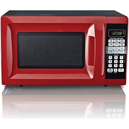 Hamilton Beach 0.7 cu ft Microwave Oven , features Child-safe lockout, 10 power levels (Red)
