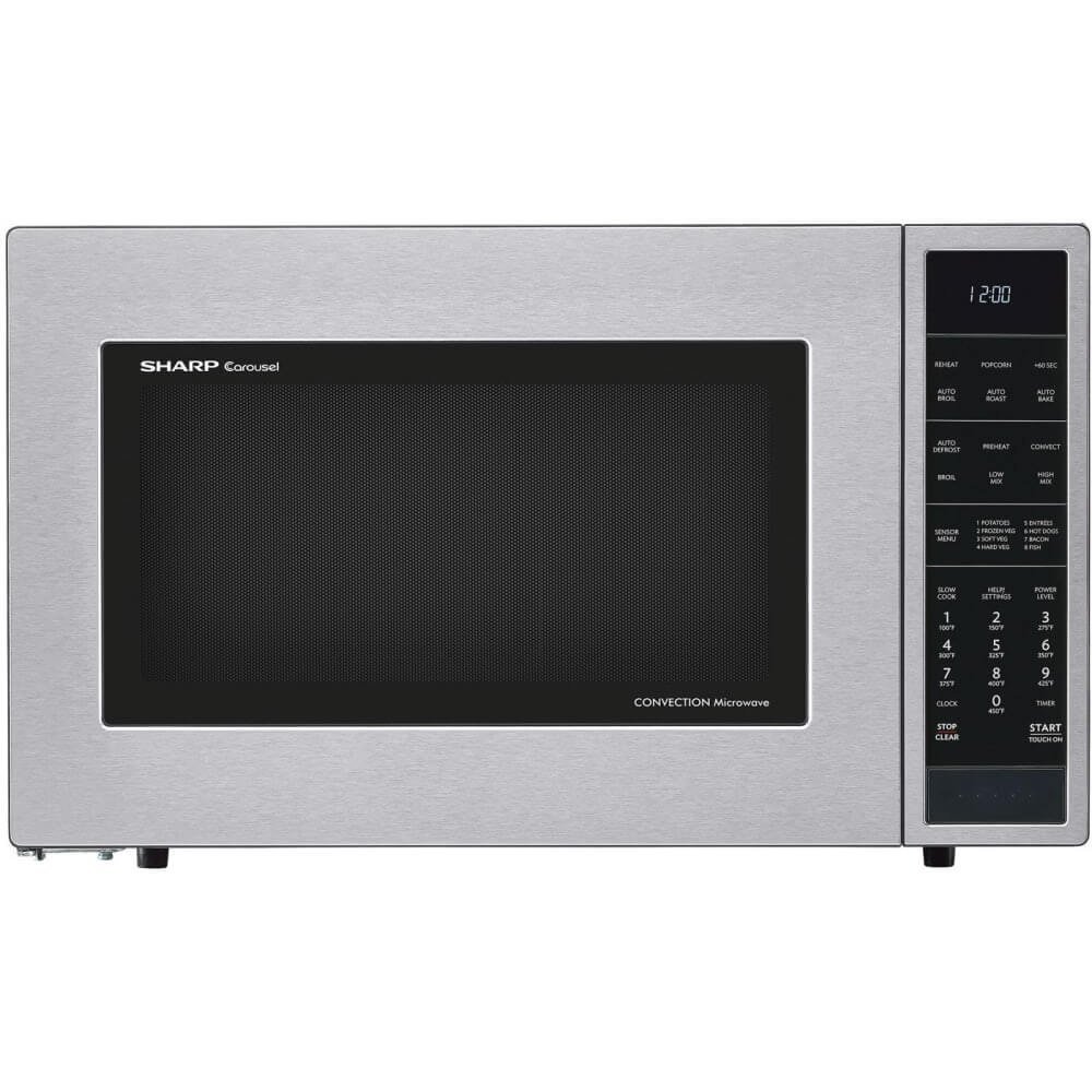 Sharp SMC1585BS 1.5 cu. ft. Microwave Oven with Convection Cooking Auto Defrost Popcorn and beverage settings and 10 Cooking Power Levels in Stainless