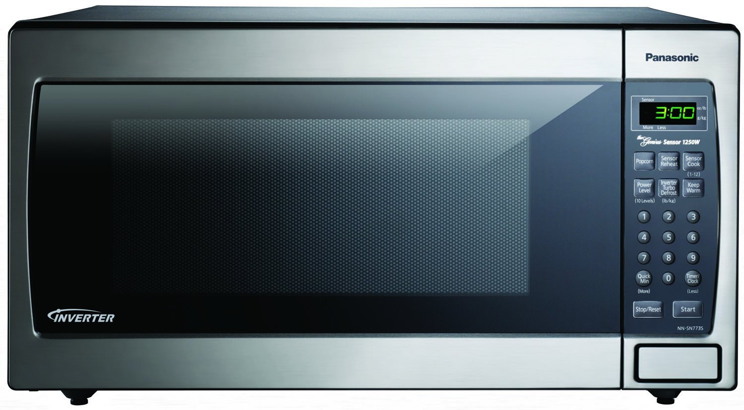 Panasonic NN-SN773SAZ Stainless 1.6 Cu. Ft. Countertop Built-In Microwave with Inverter Technology, Stainless Steel/Silver