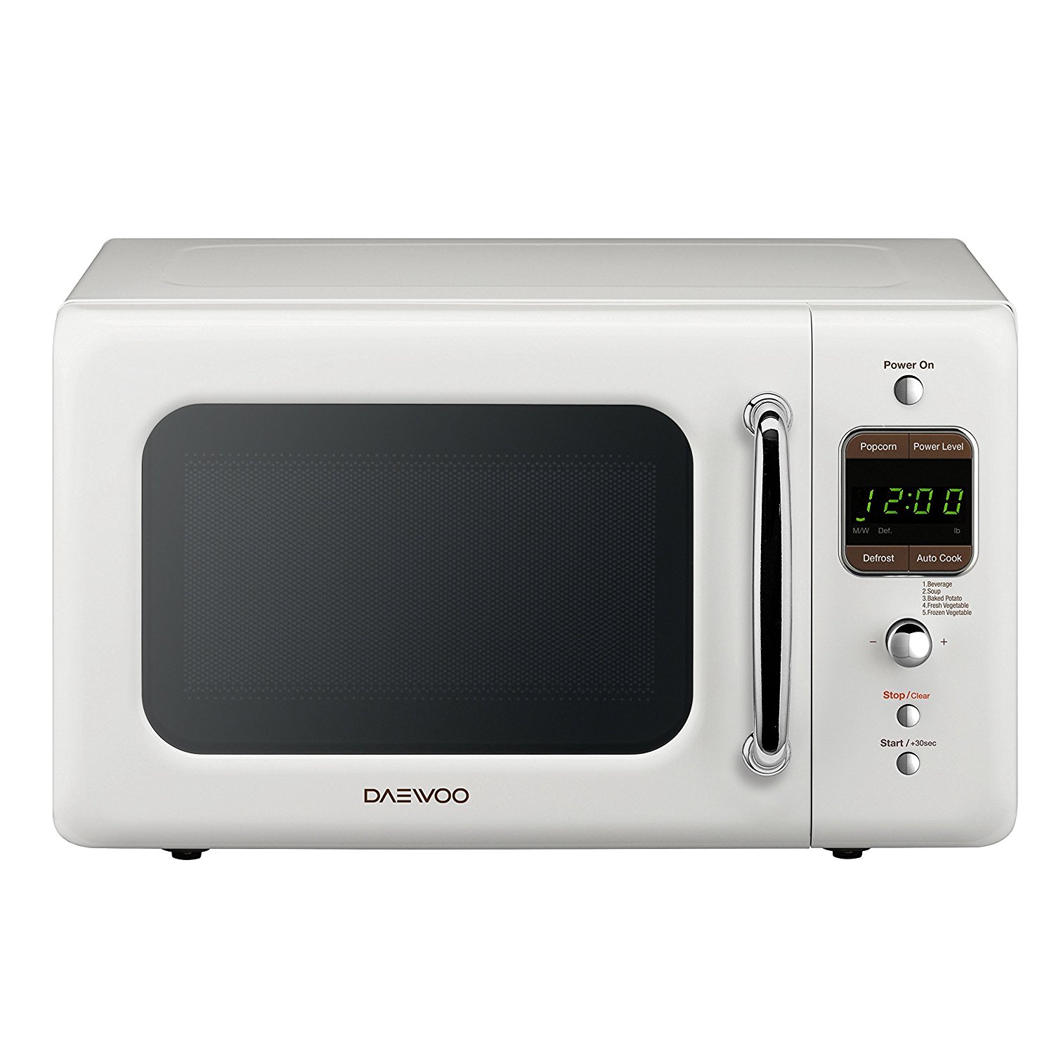 Daewoo Retro Microwave Oven, 700W, 0.7 cu. ft., Crème White