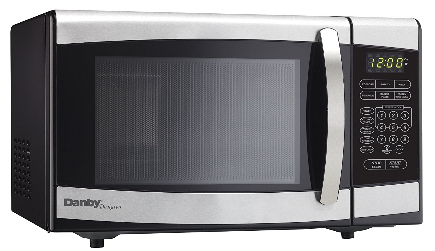Danby Designer DMW077BLSDD Countertop Microwave, 0.7 cu.ft., Black and Stainless Steel