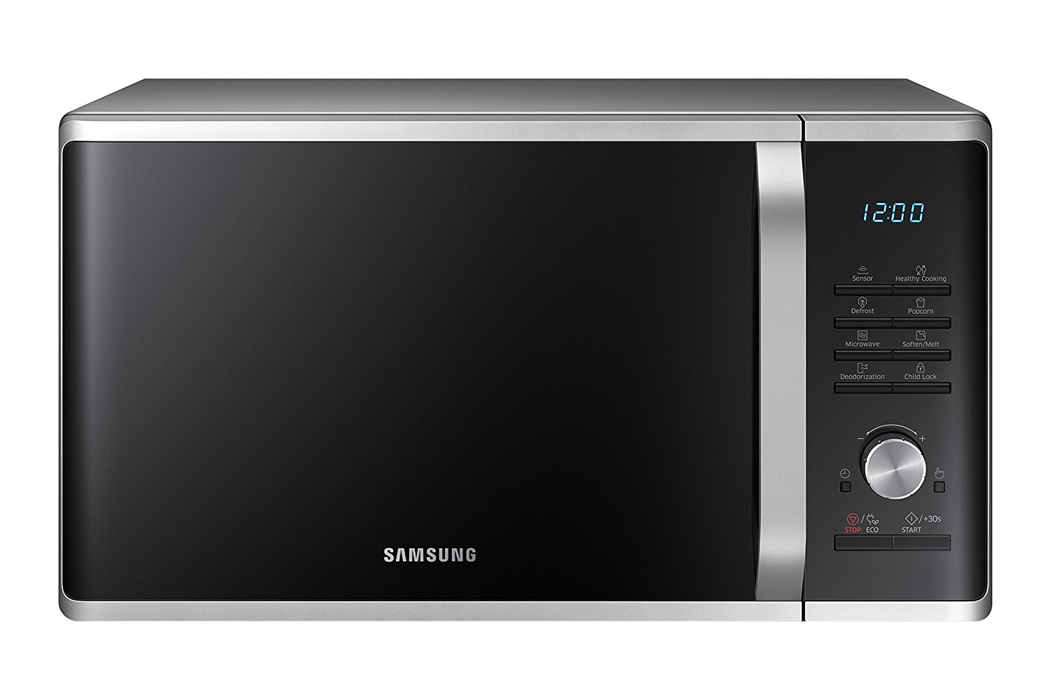 Samsung MS11K3000AS 1.1 cu. ft. Countertop Microwave Oven with Sensor and Ceramic Enamel Interior, Silver Sand