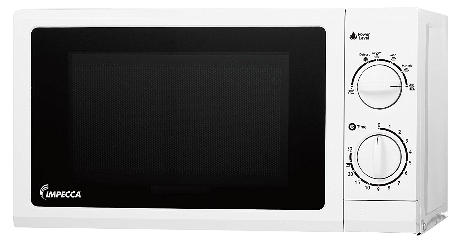 Impecca 700 Watts Lightweight Microwave Oven -120v 0.6 Cubic Feet Countertop Microwave Oven, White Digital Microwave (White)