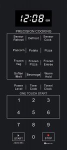 control panel of Kenmore 79399 microwave