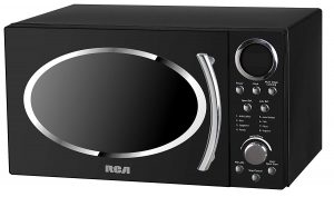 retro black RCA RMW1112 1.1 Cubic Feet Microwave Oven