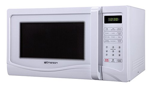 Emerson MW1107W, 1.1 CU. FT. 1000 Watt, Touch Control, White Microwave Oven