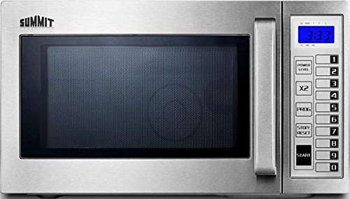 Summit Commercially Approved .9 cu. ft. Capacity Countertop Microwave With Saved Cooking Settings Operations Count Child Lock Digital Display Digital Controls & In Stainless