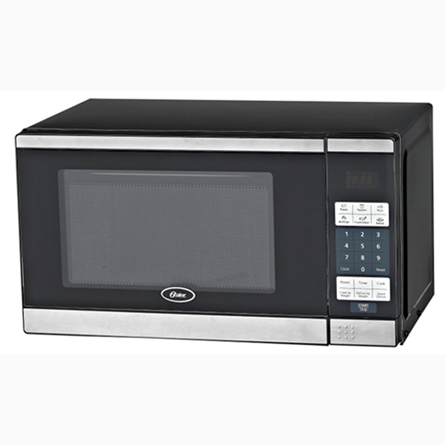 Oster 0.7 cu ft Microwave Oven, Stainless Steel and Black