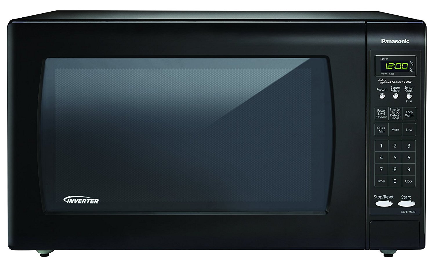 Panasonic NN-SN933B Black 1250W 2.2 Cu. Ft. Countertop Microwave Oven with Inverter Technology