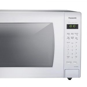 countertop panasonic microwave in half cut size with clear look of dial pad