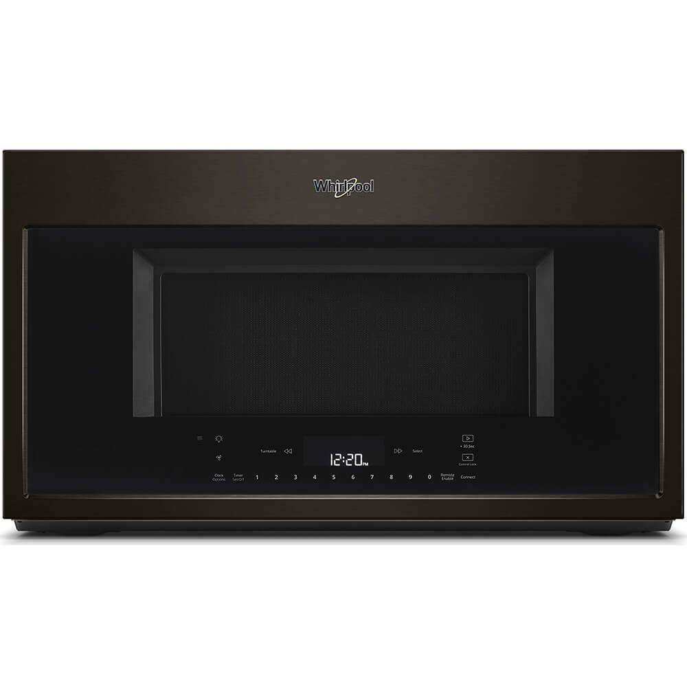Whirlpool 30 in W 1.9 cu. ft. Smart Over the Range Convection Microwave in Fingerprint Resistant Black Stainless