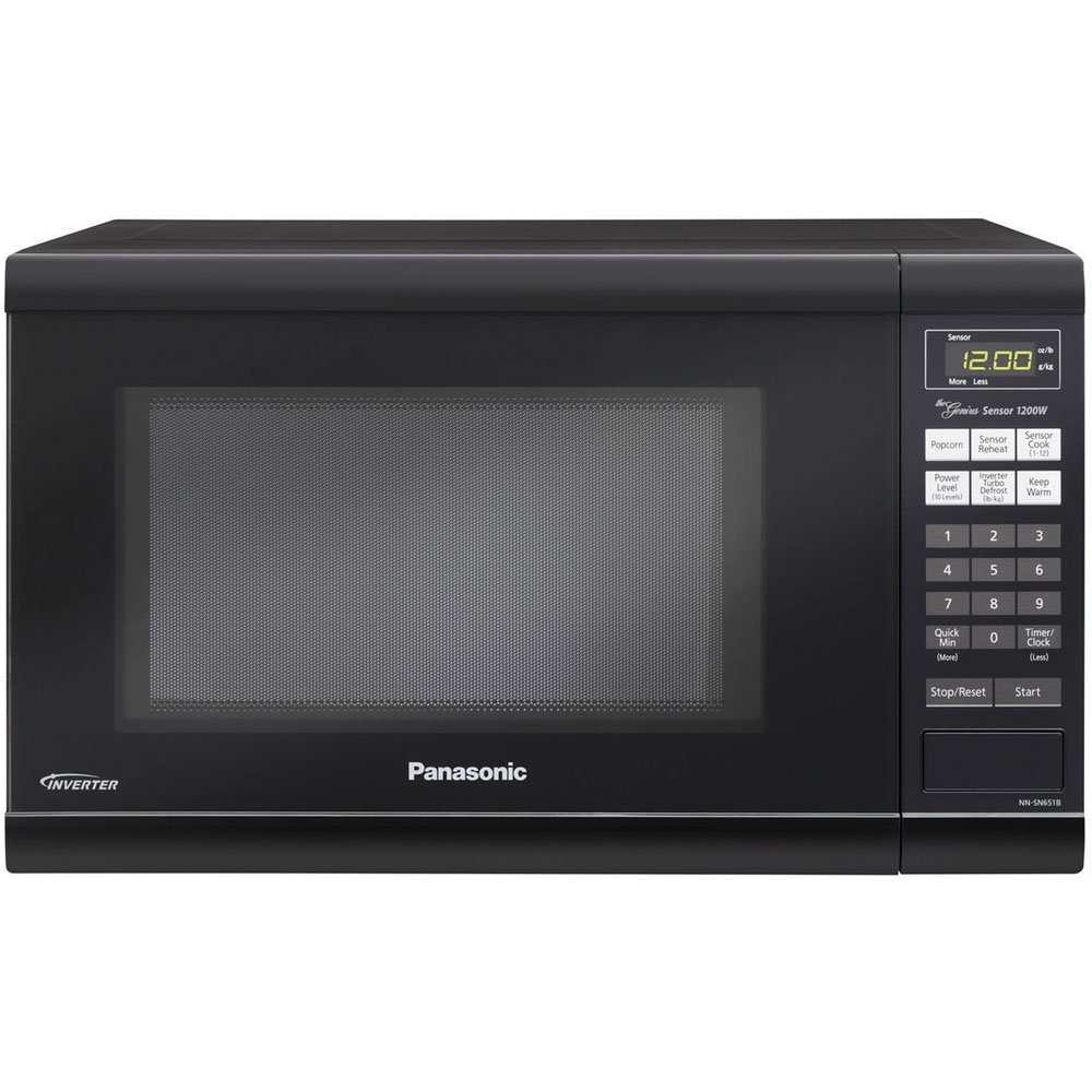 Microwave Oven Compact Countertop Panasonic Electric Black 1200 Watt Inverter Cookware With Free Pot Holders