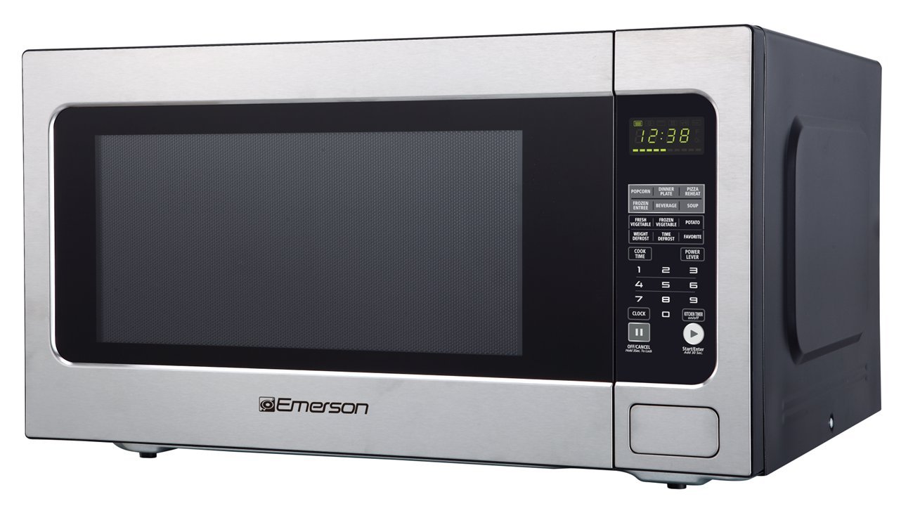 Emerson ER105003 2.2 cu. ft. 1200W, Sensor Cooking Touch Control, Counter Top Microwave Oven, Stainless Steel