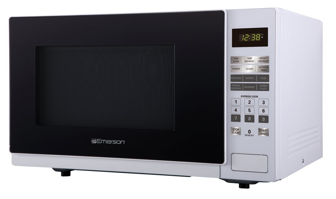 Emerson ER105001 1.1 cu. ft. 1000W, Touch Control Counter Top Microwave Oven, White