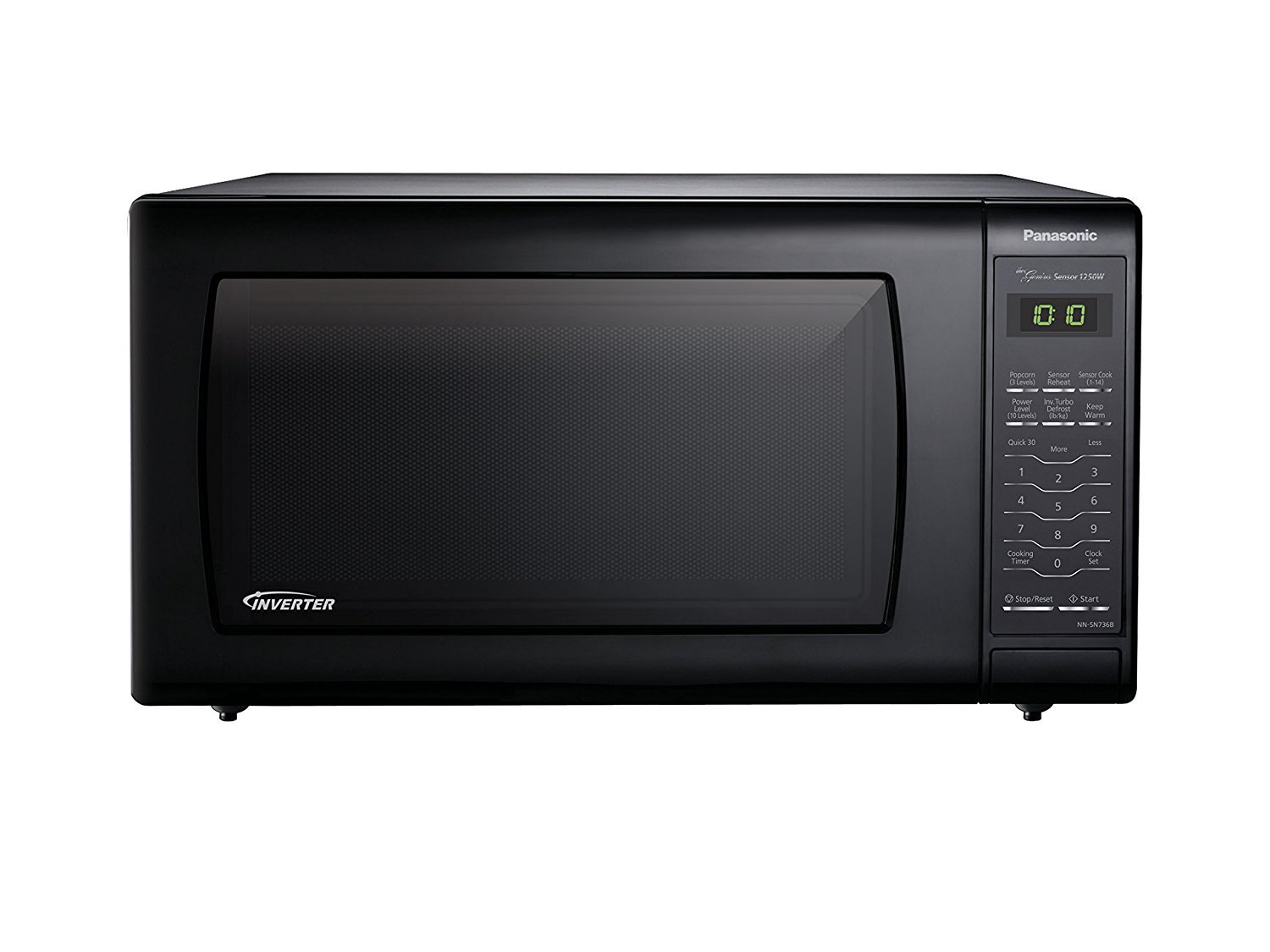 Microwave Oven Compact Countertop Panasonic Electric Black 1250 Watt 1.6 cu. ft. Inverter Cookware With Free Pot Holders