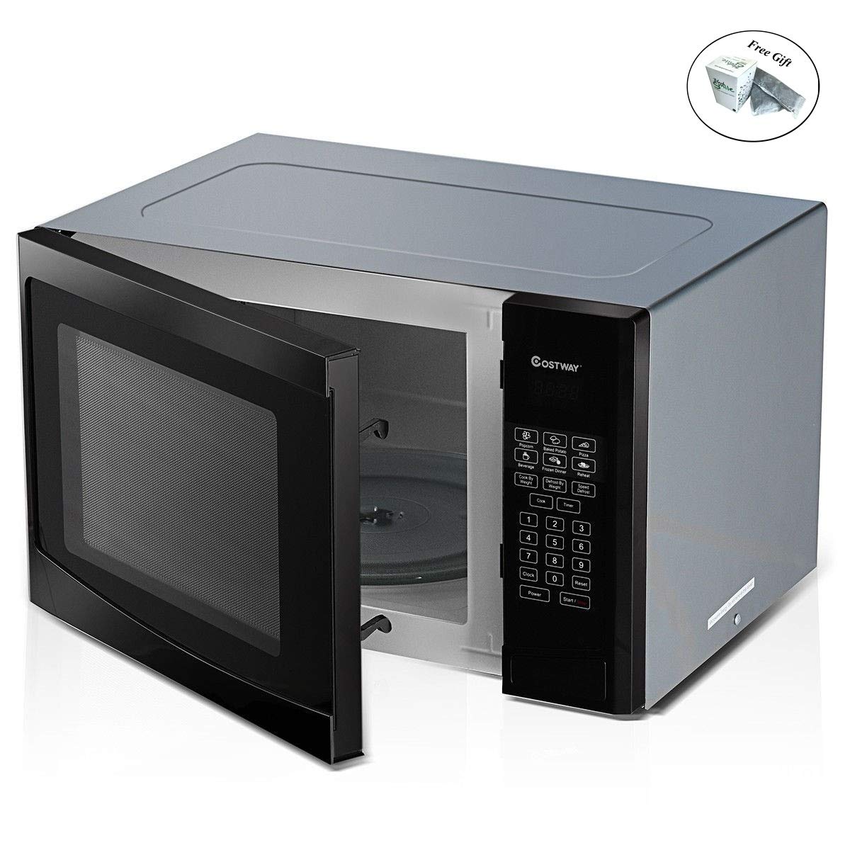 Costway 1.1 cu. ft. Programmable Microwave Oven 1000W LED Display Only by eight24hours + SPECIAL GIFT