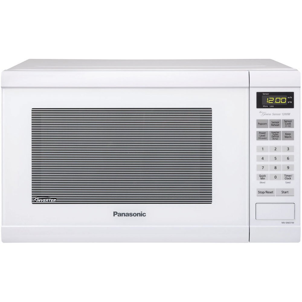 Panasonic NNSN651W NN-SN651W White 1200W 1.2 Cu. Ft. Countertop Microwave Oven with Inverter Technology