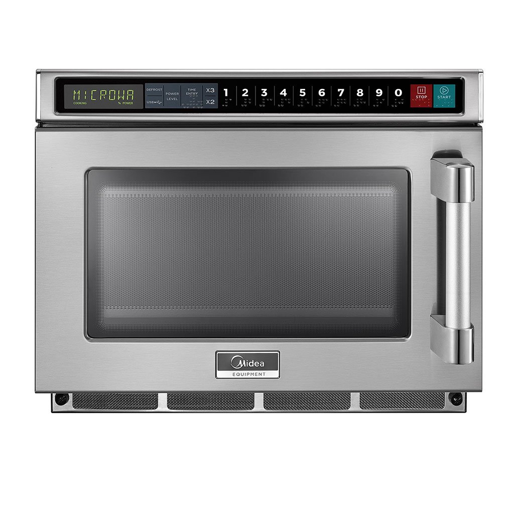 Midea 2117G1A Heavy Duty Commercial Microwave 2100W with Keypad Controls (17 Liter / 0.6 Cubic Feet Capacity)