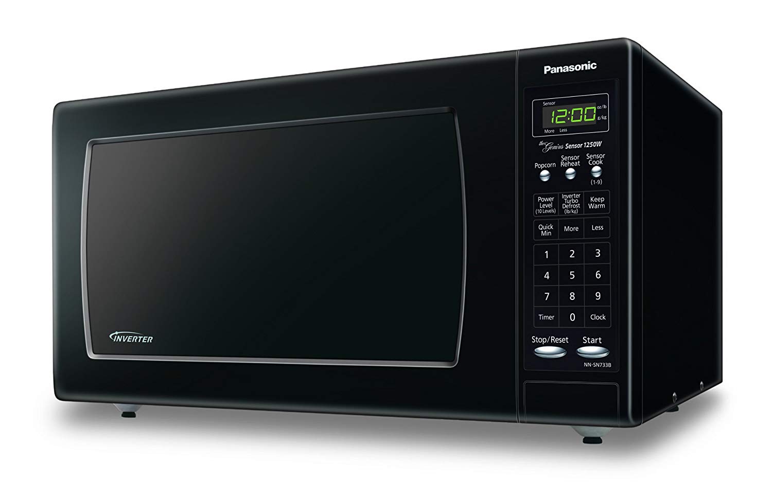 Panasonic NN-SN733BAZ Black 1.6 Cu. Ft. Countertop Microwave Oven with Inverter Technology