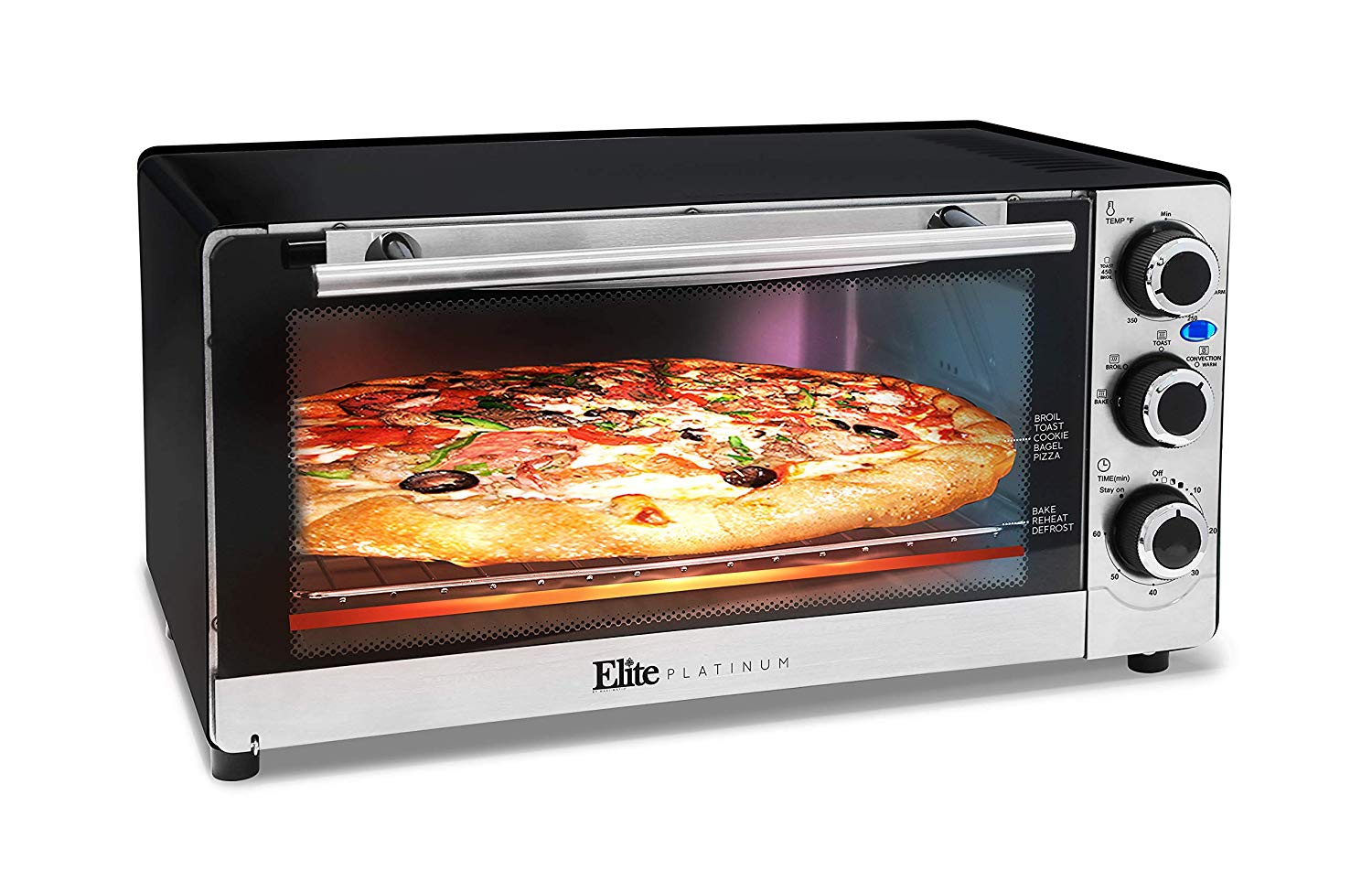 Maximatic ETO-140C Elite Platinum Stainless Steel 6 Slice Convection Toaster Oven Silver