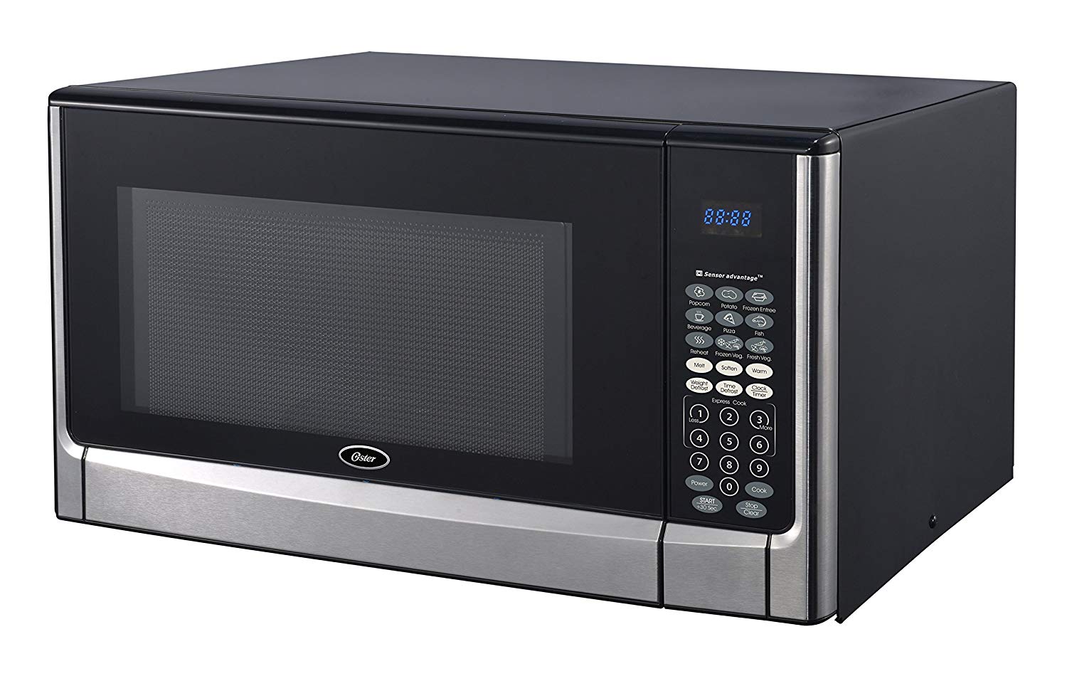 Oster OGYZ1604VS 1100W Inverter/Sensor Microwave Oven, 1.6 cu. ft. Stainless Steel/Black