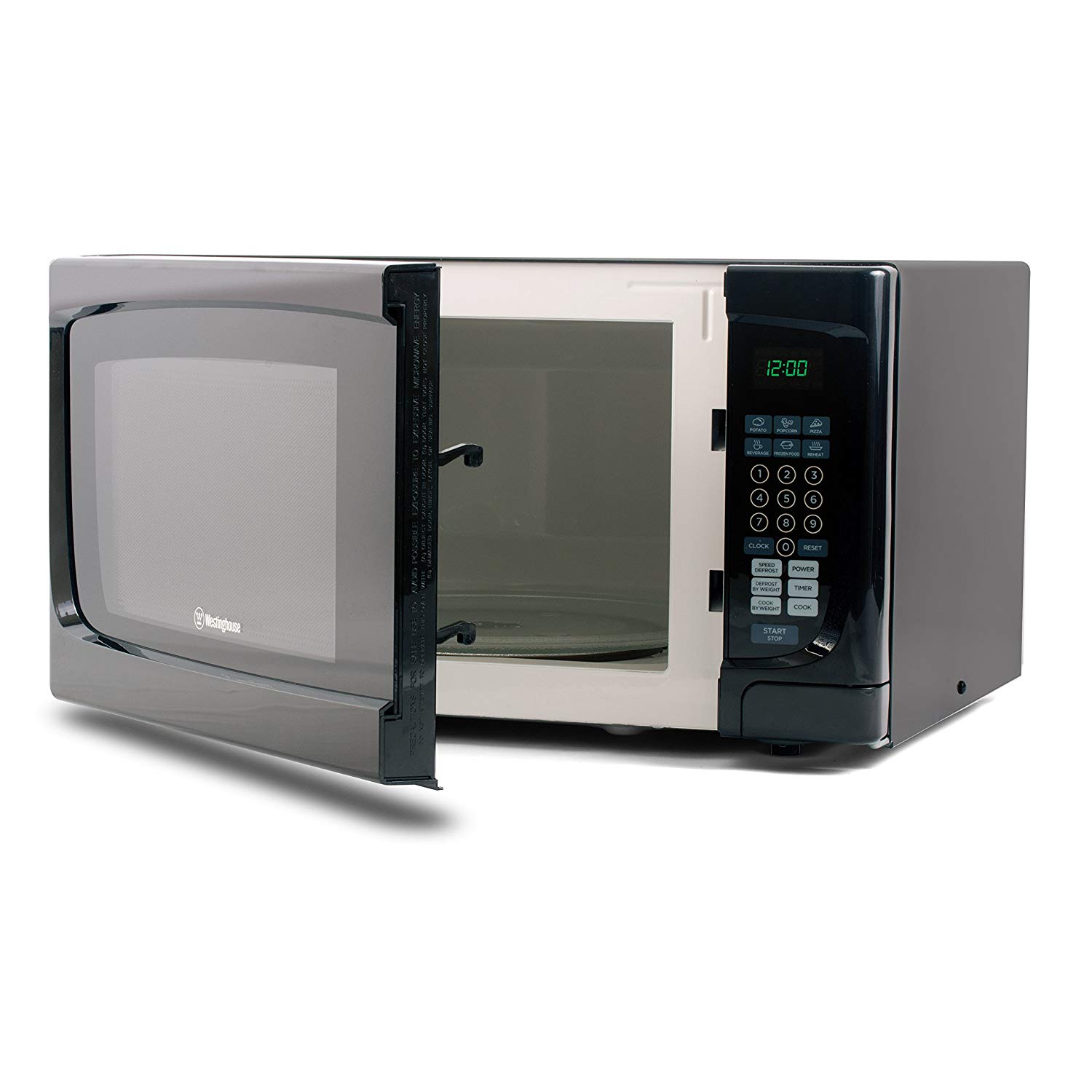 Westinghouse WCM16100B 1000 Watt Counter Top Microwave Oven, 1.6 Cubic Feet, Black Cabinet