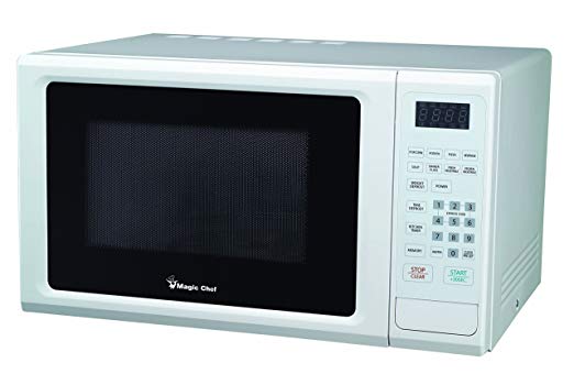 Magic Chef Cu. Ft Countertop Oven with Push-Button Door MCM1110W 1.1 cu. ft. 1000W Microwave, White