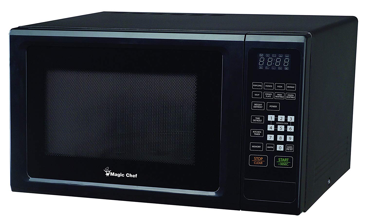Magic Chef MCM1110B 1.1 Cu. Ft. 1000W Countertop Microwave Oven with Push-Button Door in Black