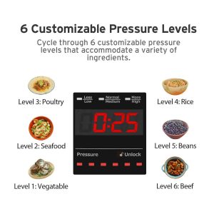 6 customizable pressure levels
