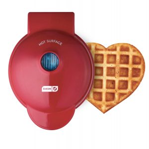 Dash DMW001HR Mini Maker Machine for for Heart Shaped Individual Waffles, Paninis, Hash browns, other on the & other on the go Breakfast, Lunch, or Snacks, Red