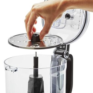 image of food processor while opening the cover
