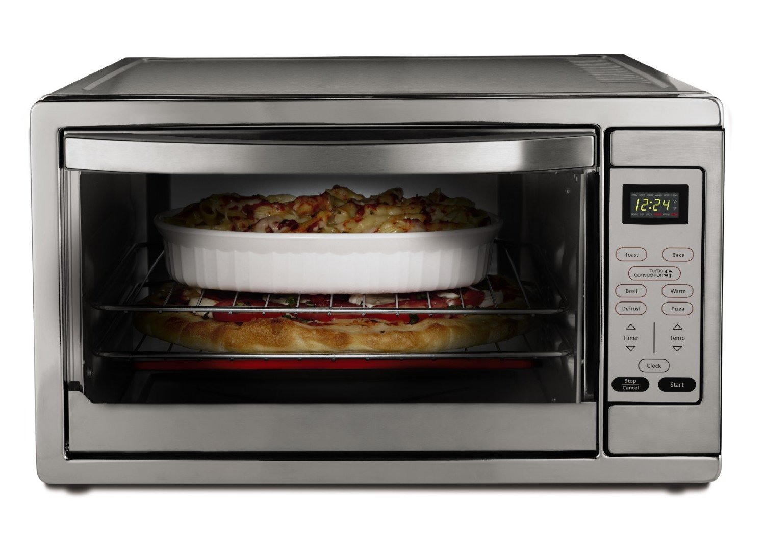 Oster Extra Large Capacity Countertop 6-Slice Digital Convection Toaster Oven, Stainless Steel, TSSTTVDGXL-SHP