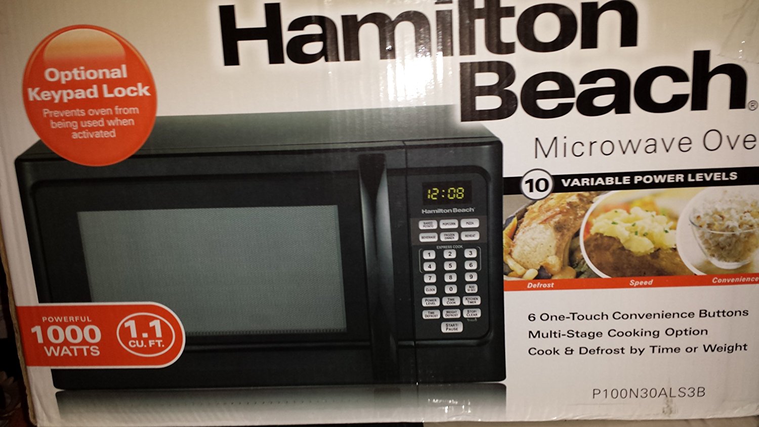 Hamilton Beach 1000 Watt Microwave with Child Lock