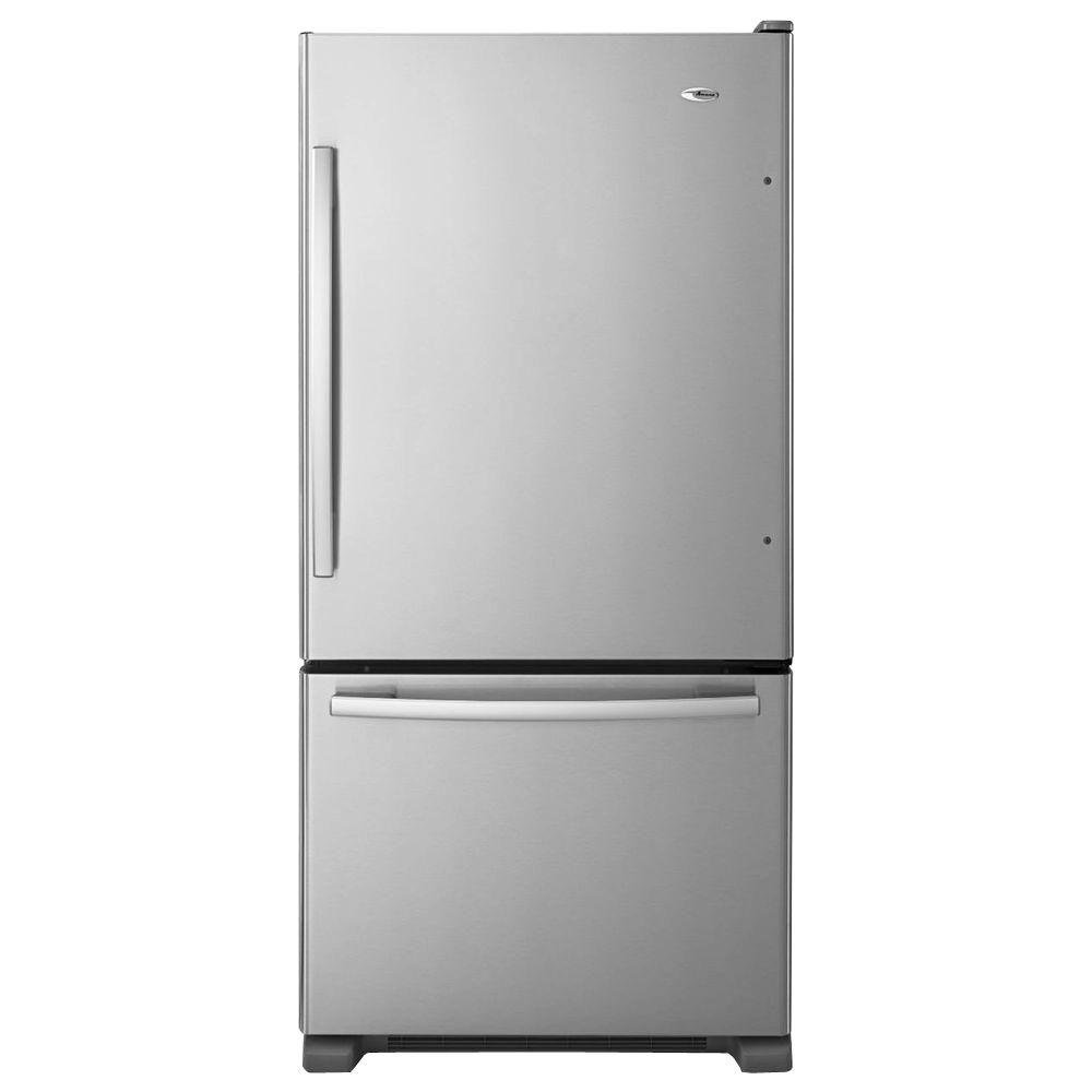 Amana ABB2224BRM 21.9 Cu. Ft. Stainless Steel Bottom Freezer Refrigerator