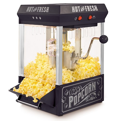 Nostalgia KPM200BK Tabletop Kettle Popcorn Maker, 2.5-Ounce, Black