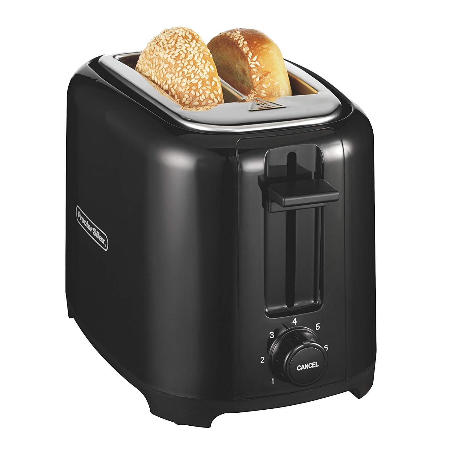 Proctor Silex 22215 Toaster with Wide Slots & Toast Boost, 2-Slice, Black