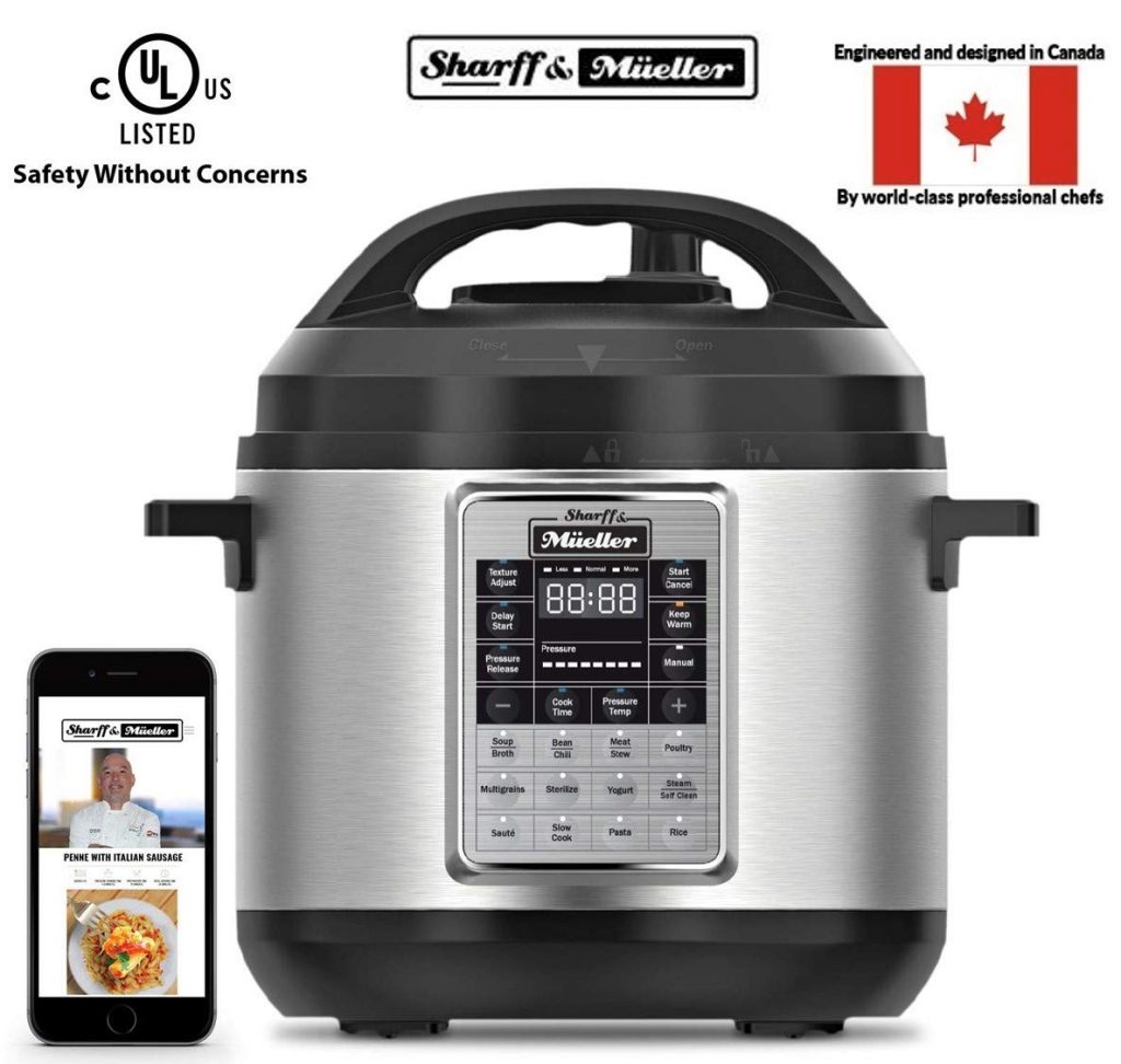 Sharff & Mueller Electric Pressure Cooker 6 Quart Stainless Steel 12