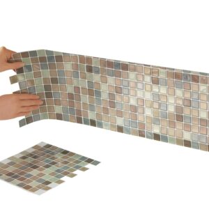 Collections Etc Multi-Colored Adhesive Mosaic Backsplash Tiles