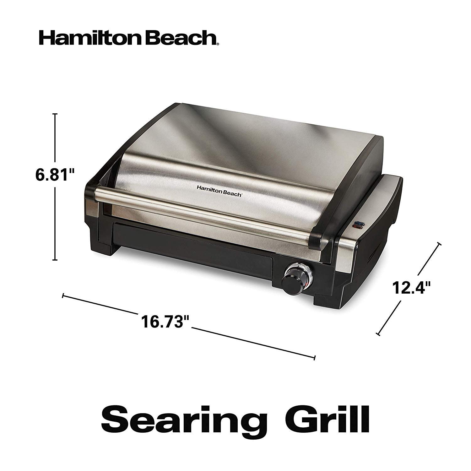 Hamilton Beach Electric Indoor Searing Grill 6Serving, ExtraLarge