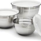 Cuisinart CTG-00-SMB Stainless Steel Mixing Bowls with Lids, Set of 3