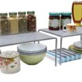 DecoBros Expandable Stackable Kitchen Cabinet and Counter Shelf Organizer