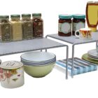 DecoBros Expandable Stackable Kitchen Cabinet and Counter Shelf Organizer