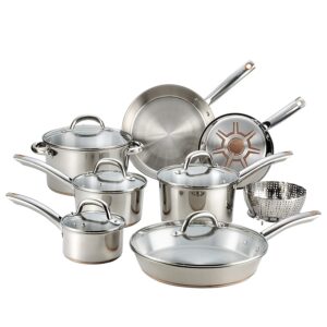 T-fal C836SD Ultimate Stainless Steel Copper Bottom 13 PC Cookware Set