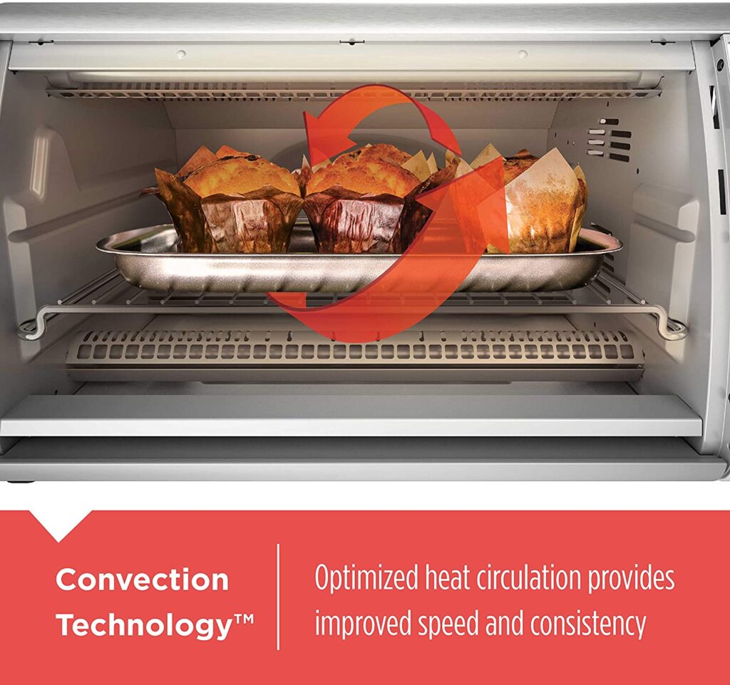 BLACK+DECKER Countertop Convection Toaster Oven, Silver, CTO6335S