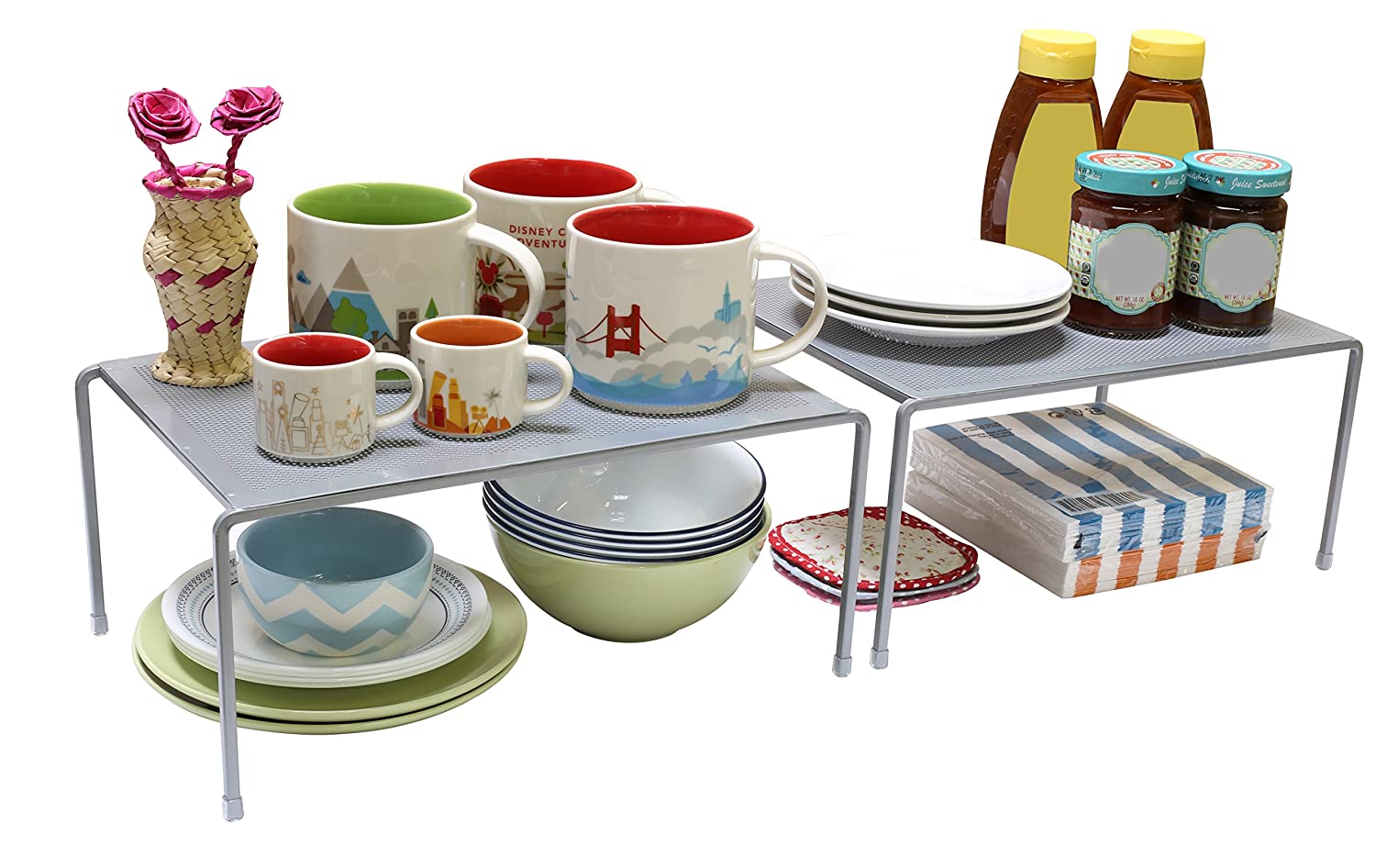 DecoBros Expandable Stackable Kitchen Cabinet and Counter Shelf