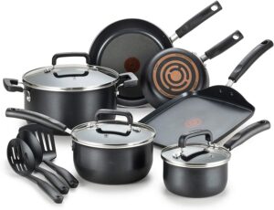 T-fal C530SC Signature Nonstick Dishwasher Safe Cookware Set, Nonstick Pots and Pans Set, Thermo-Spot Heat Indicator